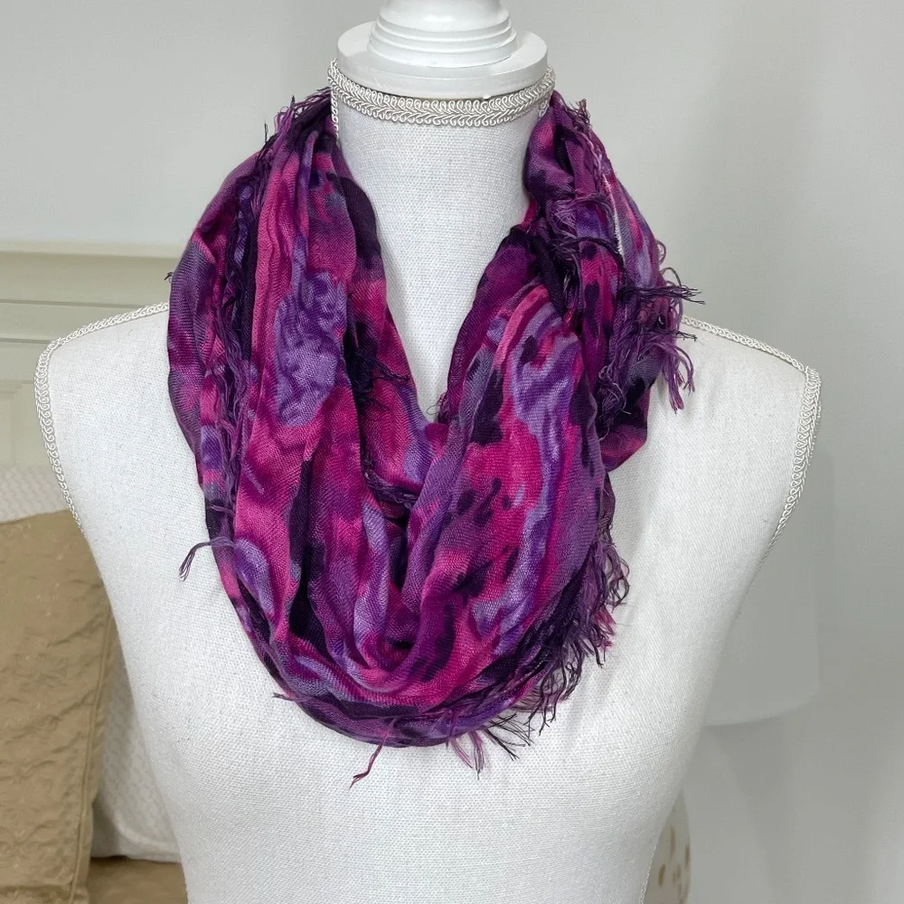 Purple and Pink Multi Color Scarf - Picture 5 of 7